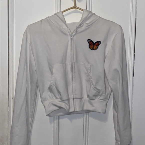 Butterfly Cropped Zip Hoodie - Picture 2 of 2
